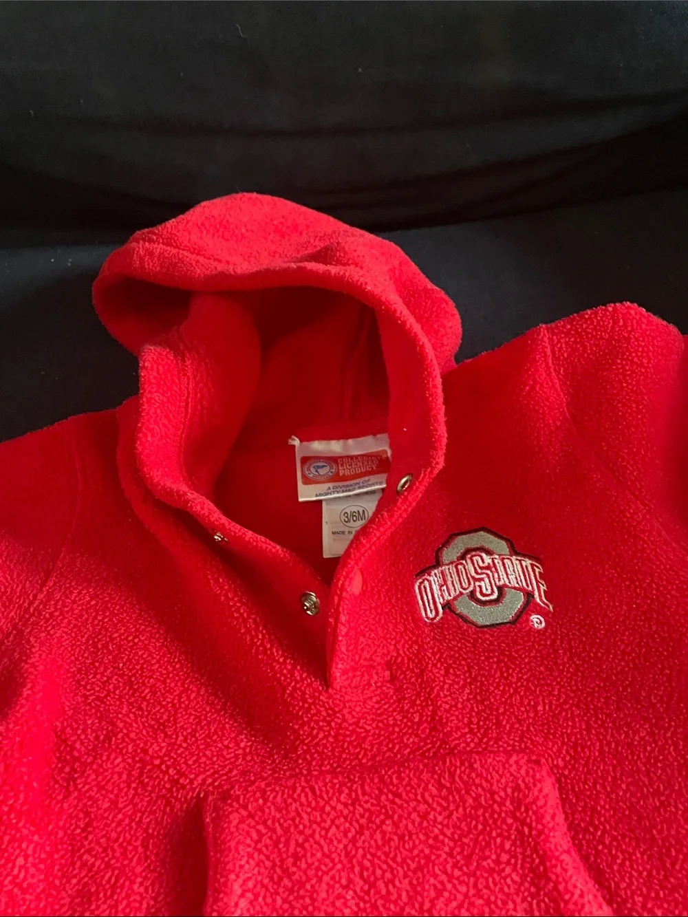 Ohio State Red Hooded Baby One-Piece Footie